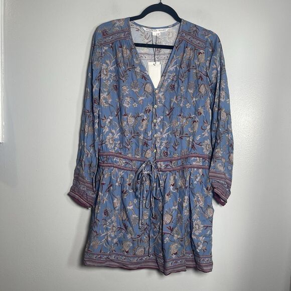 VERONICA BEARD Tiany Dress Size 0 Cornflower Blue NEW Floral Designer Boho Chic - Picture 2 of 12
